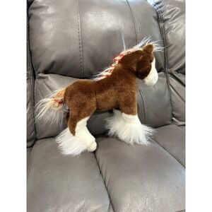 Douglas Cuddle Toy Brown White Draft Horse Plush Standing Clydesdale Shire 12in